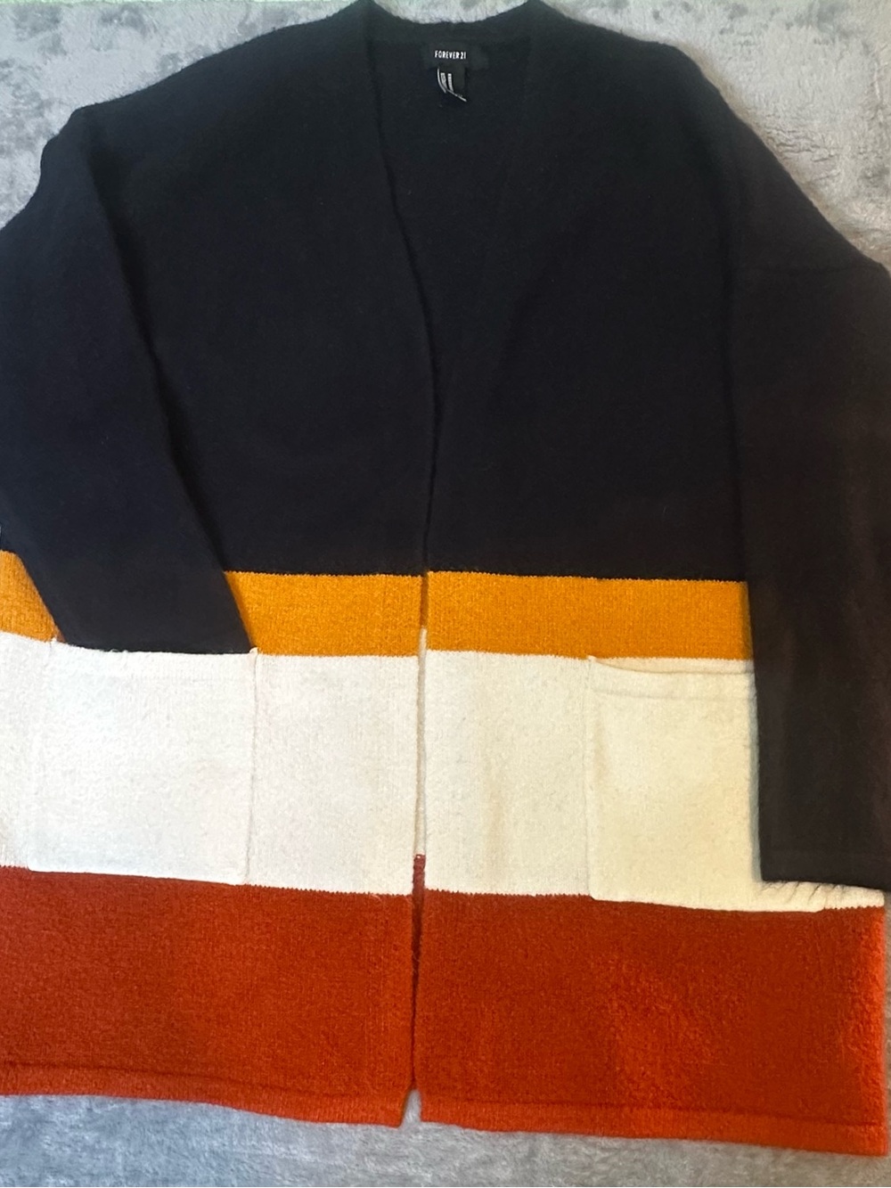 Colorblock Open-Front Women’s Forever 21 Cardigan